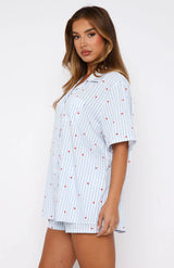 Sevimli Çizgili Yazlık Pijama Takımı - ÖzgeButik