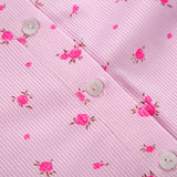 Pembe Çiçek Desenli Uzun Kollu Düğmeli Kadın Tulum Pijama - ÖzgeButik